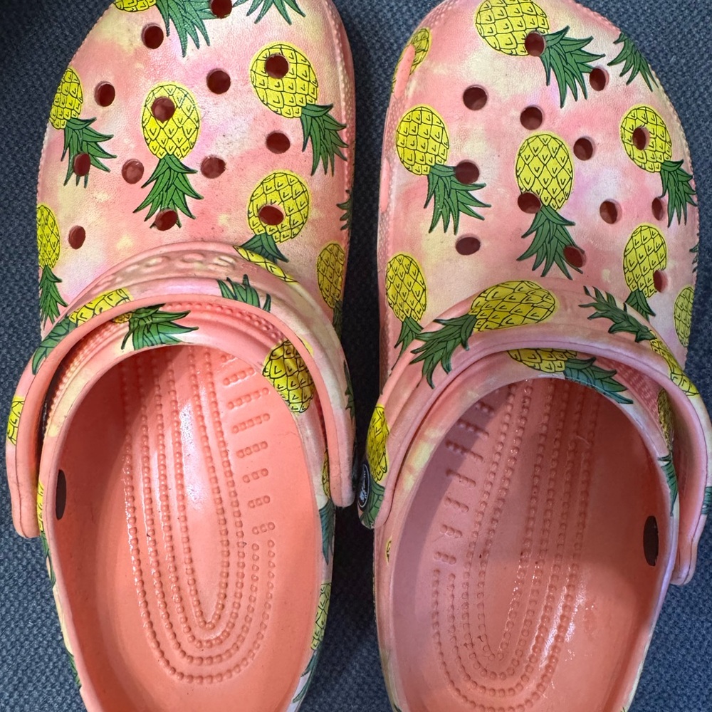 CROCS Women Pink Pineapple Slippers